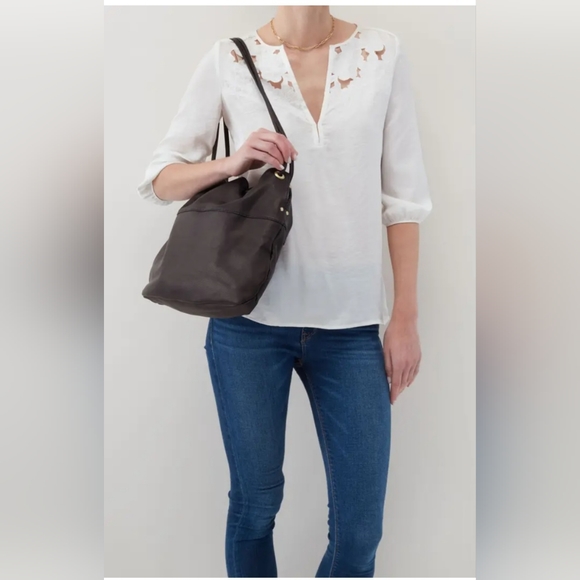 Hobo Dreamer Leather Cinch Tote in Buff (cream color) - Picture 8 of 8